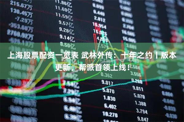 上海股票配资一览表 武林外传：十年之约丨版本更新，帮派首领上线！