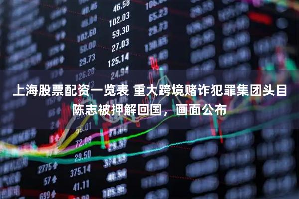 上海股票配资一览表 重大跨境赌诈犯罪集团头目陈志被押解回国，画面公布